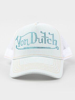 VON DUTCH DENIM LOGO TRUCKER HAT